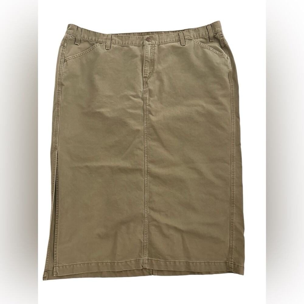 Levi's Surplus Olive Green Denim Midi Skirt 100% Cotton Y2K, size 24
